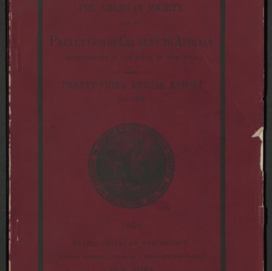 ASPCA Twenty-Third Annual Report, 1888