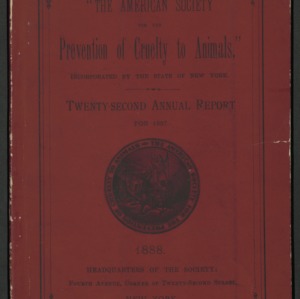 ASPCA Twenty-Second Annual Report, 1887