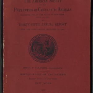 ASPCA Thirty-Fifth Annual Report, 1900
