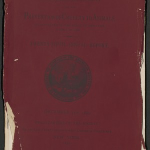 ASPCA Twenty-Fifth Annual Report, 1890