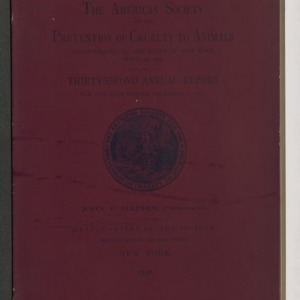 ASPCA Thirty-Second Annual Report, 1897