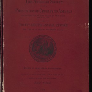 ASPCA Thirty-Eighth Annual Report, 1903