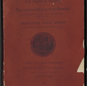 ASPCA Thirty-Sixth Annual Report, 1901