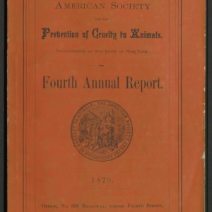 ASPCA Fourth Annual Report, 1869