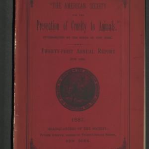 ASPCA Twenty-First Annual Report, 1886