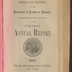 ASPCA Third Annual Report, 1868