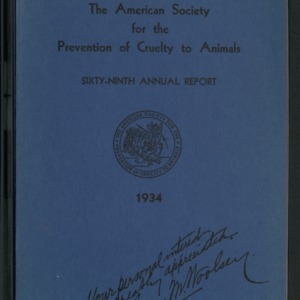 ASPCA Sixty-Ninth Annual Report, 1934