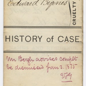 ASPCA Court Records: The People Against Edward Byrnes (New York General Sessions)