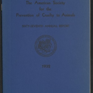 ASPCA Sixty-Seventh Annual Report, 1932