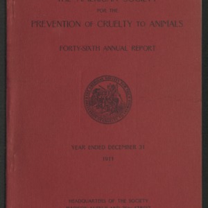 ASPCA Forty-Sixth Annual Report, 1911