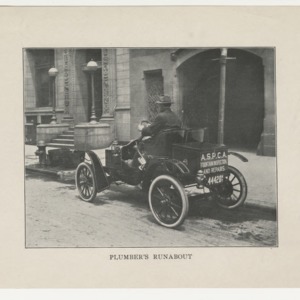 ASPCA photograph: ASPCA Fountain Inspection vehicle with label "Plumber's Runabout"