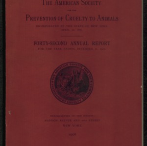 ASPCA Forty-Second Annual Report, 1907