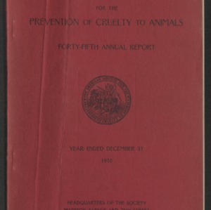 ASPCA Forty-Fifth Annual Report, 1910