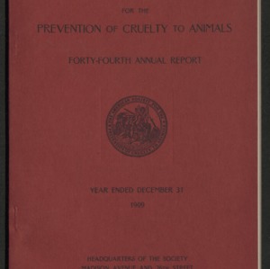 ASPCA Forty-Fourth Annual Report, 1909