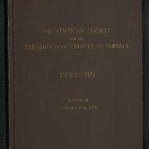 ASPCA Bulletin Volume VI, 1915