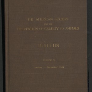 ASPCA Bulletin Volume V, 1914
