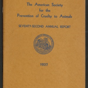 ASPCA Seventy-Second Annual Report, 1936