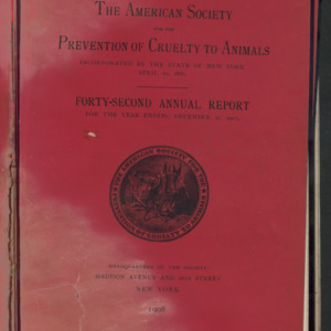 ASPCA Forty-Second Annual Report, 1907