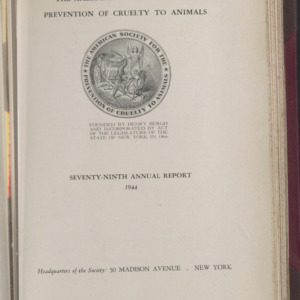 ASPCA Seventy-Ninth Annual Report, 1943