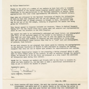 ASPCA Correspondence, Mr. Mapel Memberships, 1963