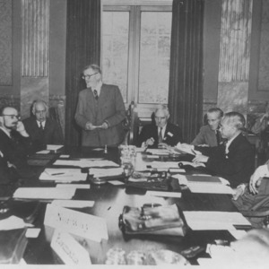 At I.C.S.U. meeting in Copenhagen, 1949.
