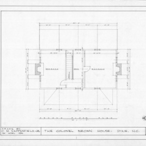 Second floor plan, Colonel Benjamin Franklin Brown House, Dixie, North Carolina