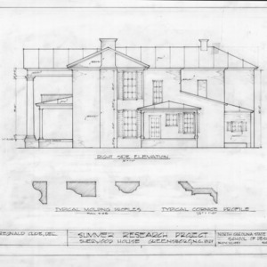 Side elevation and details, Sherwood House, Greensboro, North Carolina
