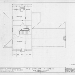 Second floor plan, 604 Davie Avenue, Statesville, North Carolina