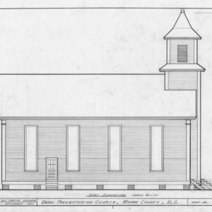 East elevation, Union Presbyterian Church, Moore County, North Carolina