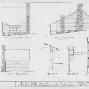 Elevations and details, Brinegar House, Alleghany County, North Carolina