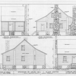 Elevations, Henry T. Wall House, Franklin County, North Carolina