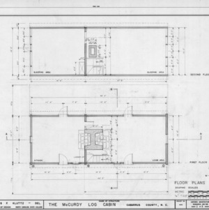 Floor plans, McCurdy Log House, Cabarrus County, North Carolina