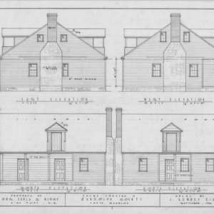 Elevations, Joseph Welborn House, Randolph County, North Carolina