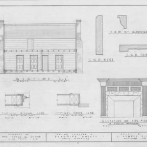 Longitudinal section and details, Joseph Welborn House, Randolph County, North Carolina