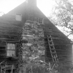 View with chimney, Joseph Welborn House, Randolph County, North Carolina