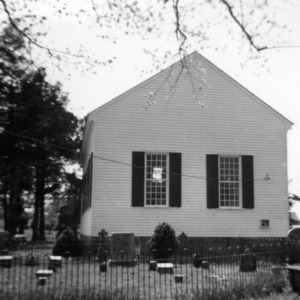 Rear view with cemetery, St. John's Episcopal Church, Williamsboro, North Carolina