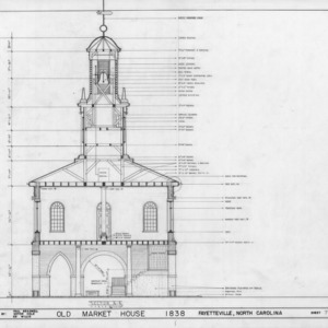 Cross section, Market House and Town Hall, Fayetteville, North Carolina