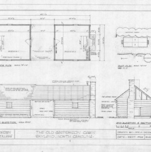 Plans and elevations, Gasperson Cabin, Asheville, North Carolina