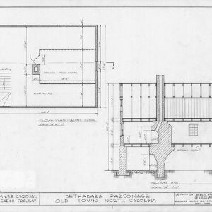 Floor plan and section, Brewer's House, Winston-Salem, North Carolina