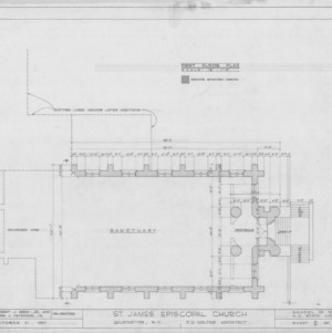 First floor plan, St. James Episcopal Church, Wilmington, North Carolina