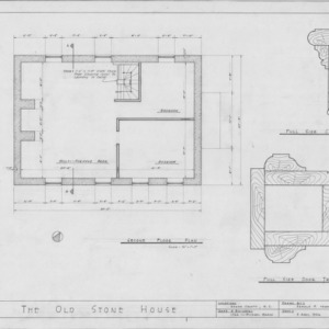 Second floor plan and details, Michael Braun House, Rowan County, North Carolina