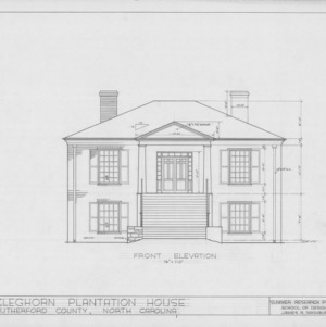 Front elevation, Cleghorn, Rutherford County, North Carolina