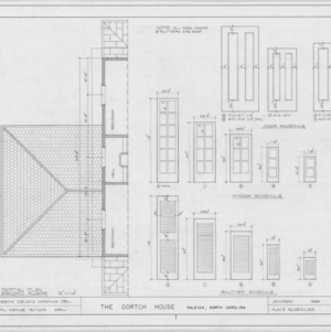 Partial plan and schedules, Dortch House, Raleigh, North Carolina