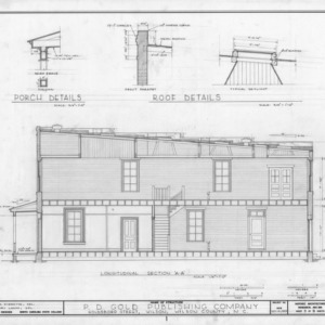 Longitudinal section and details, Old Wilson Daily Times Building, Wilson, North Carolina