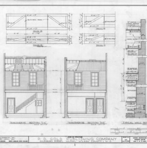 Cross sections and details, Old Wilson Daily Times Building, Wilson, North Carolina