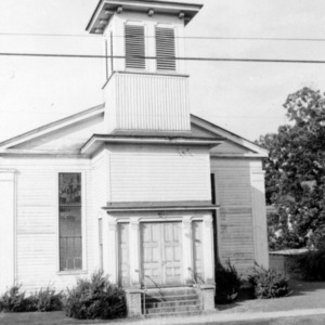 View with bell tower, Primitive Baptist Church, Goldsboro, North Carolina