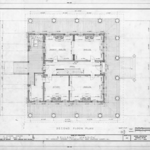 Second floor plan, Bellamy Mansion, Wilmington, North Carolina