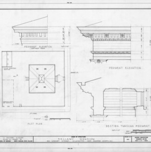 Site plan and pediment details, Bellamy Mansion, Wilmington, North Carolina