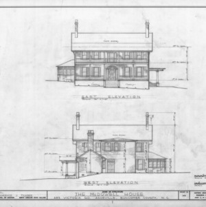 East and west elevations, Smith-McDowell House, Asheville, North Carolina