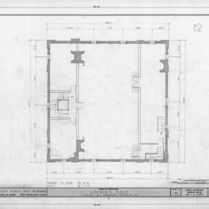 Third floor plan, Korner's Folly, Kernersville, North Carolina